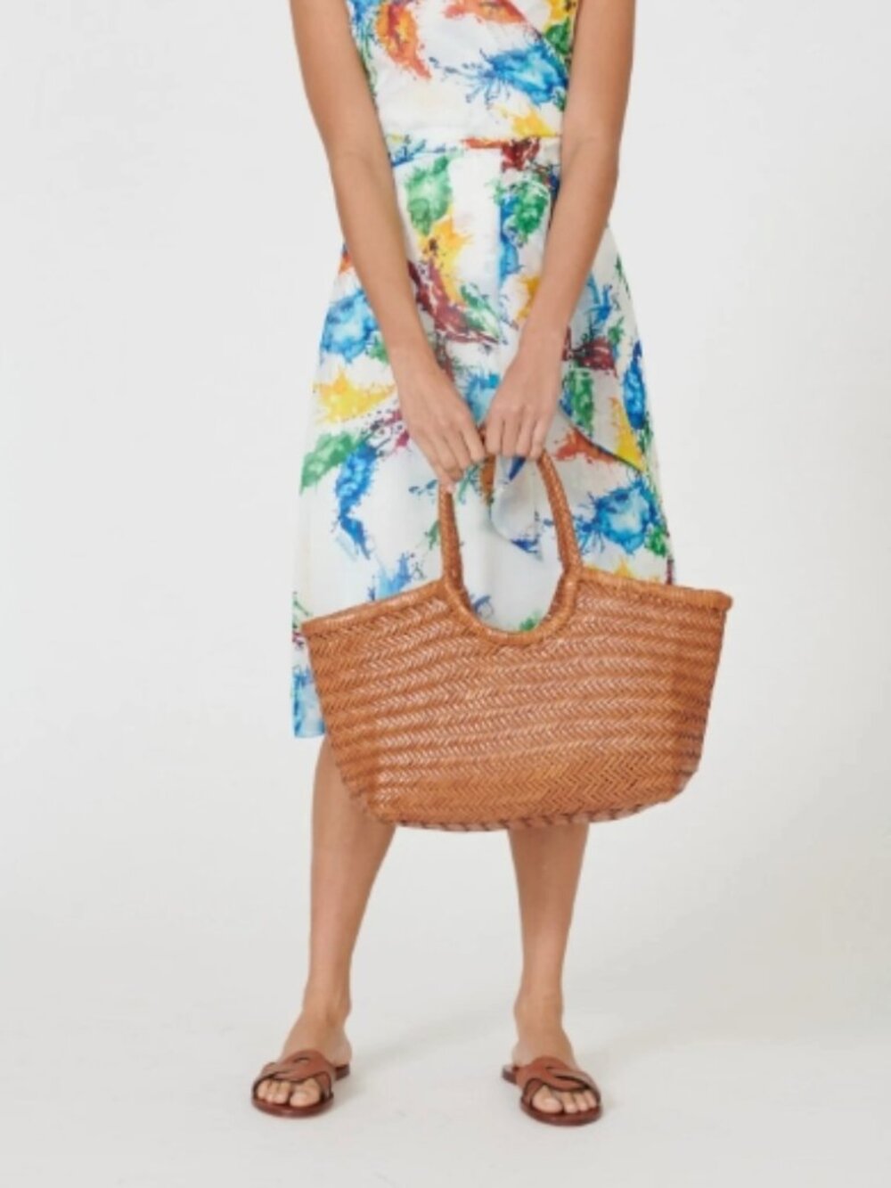 Dragon Diffusion Nantucket Big Tan Handwoven Leather Tote